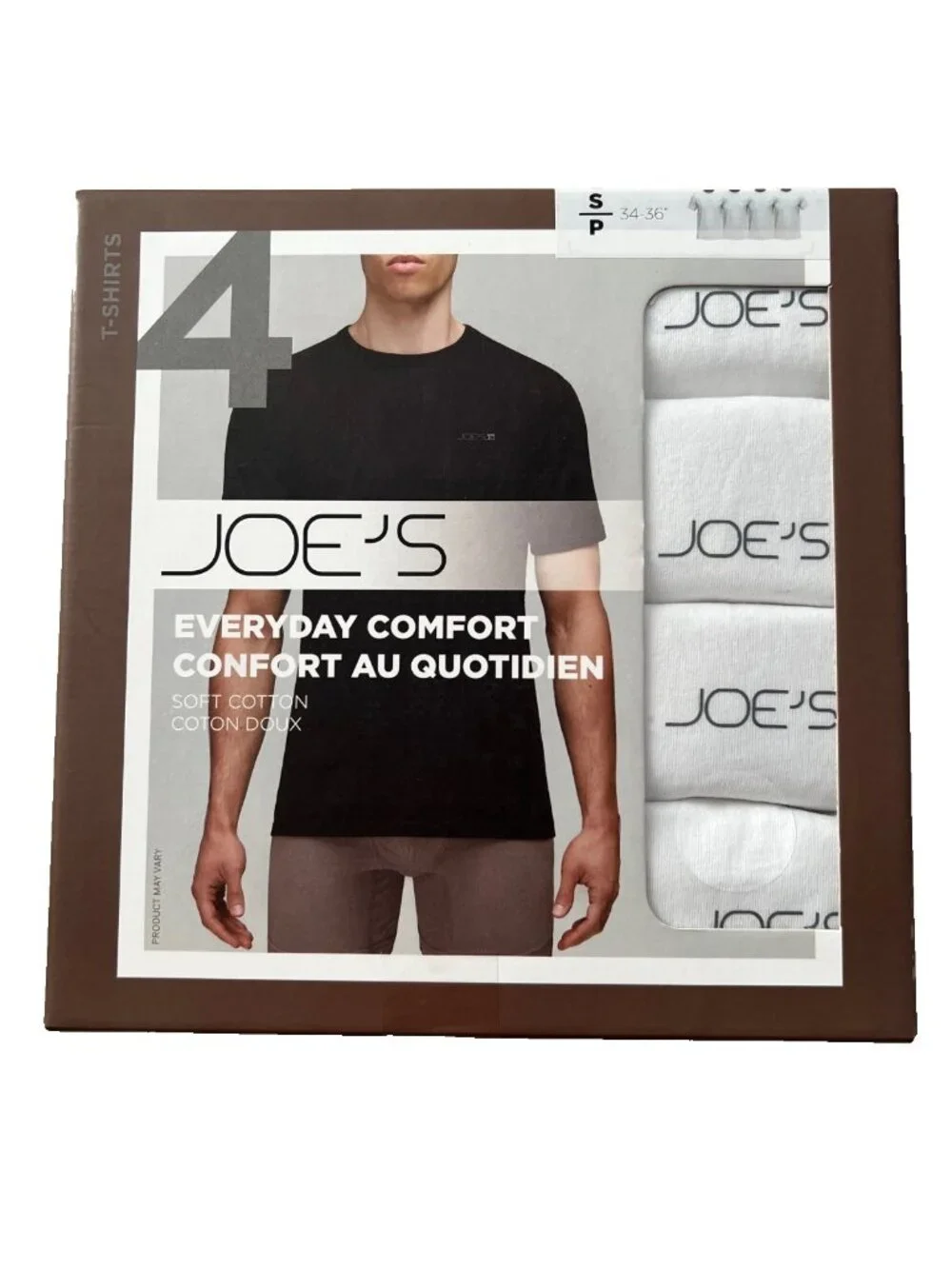Joe's 4-Pack Soft Cotton Blend Everyday Comfort Tees in White ( S )